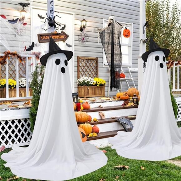 2Packs Halloween Decorations Outdoor, Cute Halloween Decor Indoor, Spooky Ghost - Picture 6 of 7